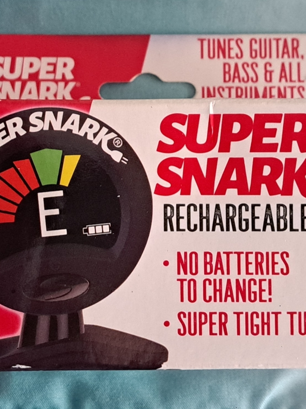 Super Snark Rechargeable Tuner - Black with Red & Green Accents